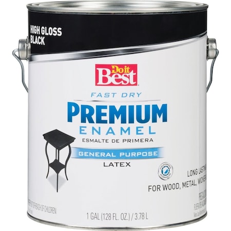 All-Source Fast Dry Acrylic Latex Gloss Premium Enamel, Black, 1 Gal. 203762D